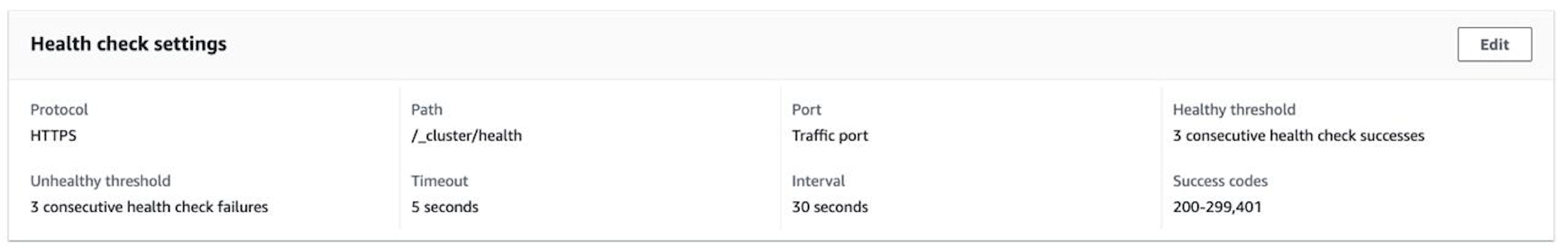 AWS target group health checks' configuration